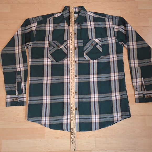 Abercrombie & Fitch Men’s Green Plaid Long Sleeve Button Down Shirt - Picture 9 of 14
